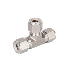 OD 3/8 Roostevabast terasest naiselik Threaded Double Ferrule Equal Union Tee