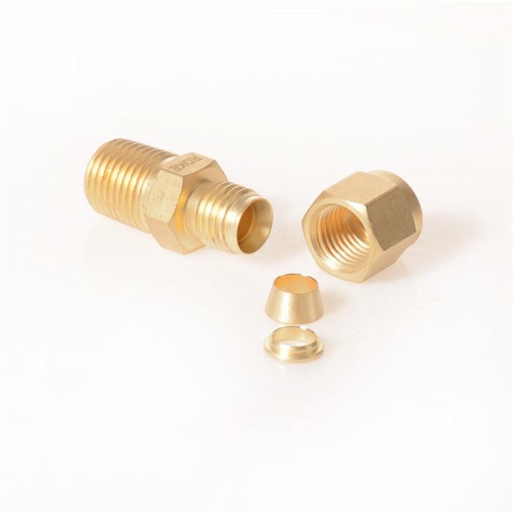 Double Ferrule Connector Brass Compression Union Fitting